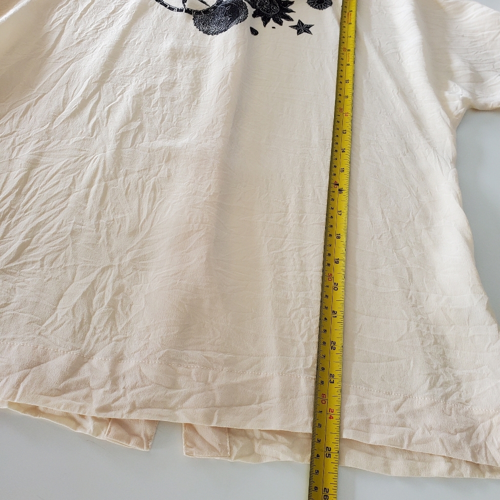 Vintage Laurel 38 By escada 1980 100% Silk Blouse Cream Celestial Sun Moon Stars - Picture 16 of 16